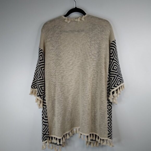 World Market Boho Aztec Tassel Open Front Cardigan OS - Picture 6 of 9